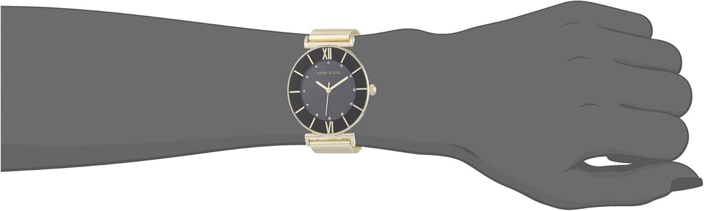 Anne Klein Women's Glitter Accented Mesh Bracelet Watch