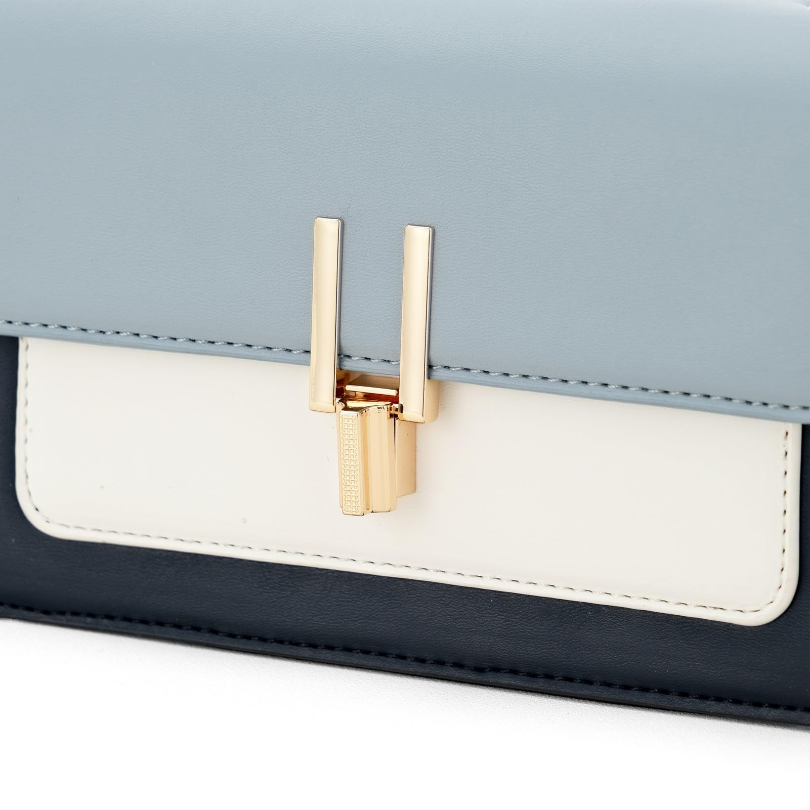 Color-Block Crossbody Bags for Women Leather Cross Body Purses Cute Designer Handbags Shoulder Bag Medium Size