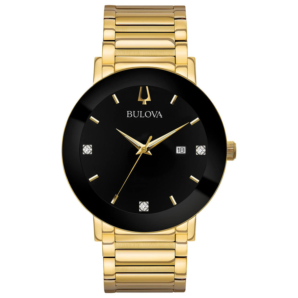 Bulova Men's 3-Hand Quartz Watch with Diamond Dial and Edge to Edge Crystal