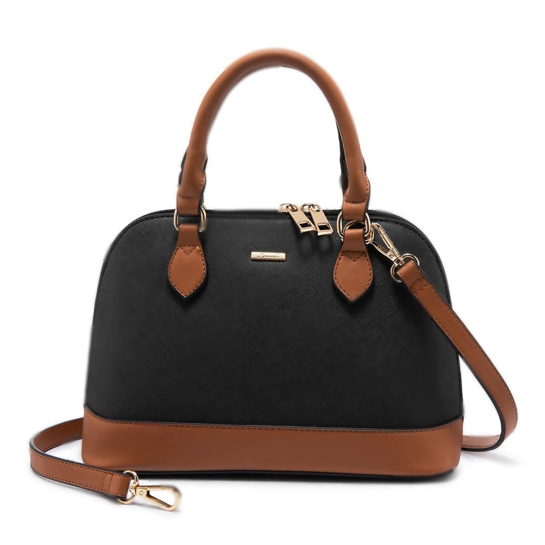 LOVEVOOK Purse for Women Small Crossbody Bags Classic Double Zip Top Handle Dome Satchel Bag