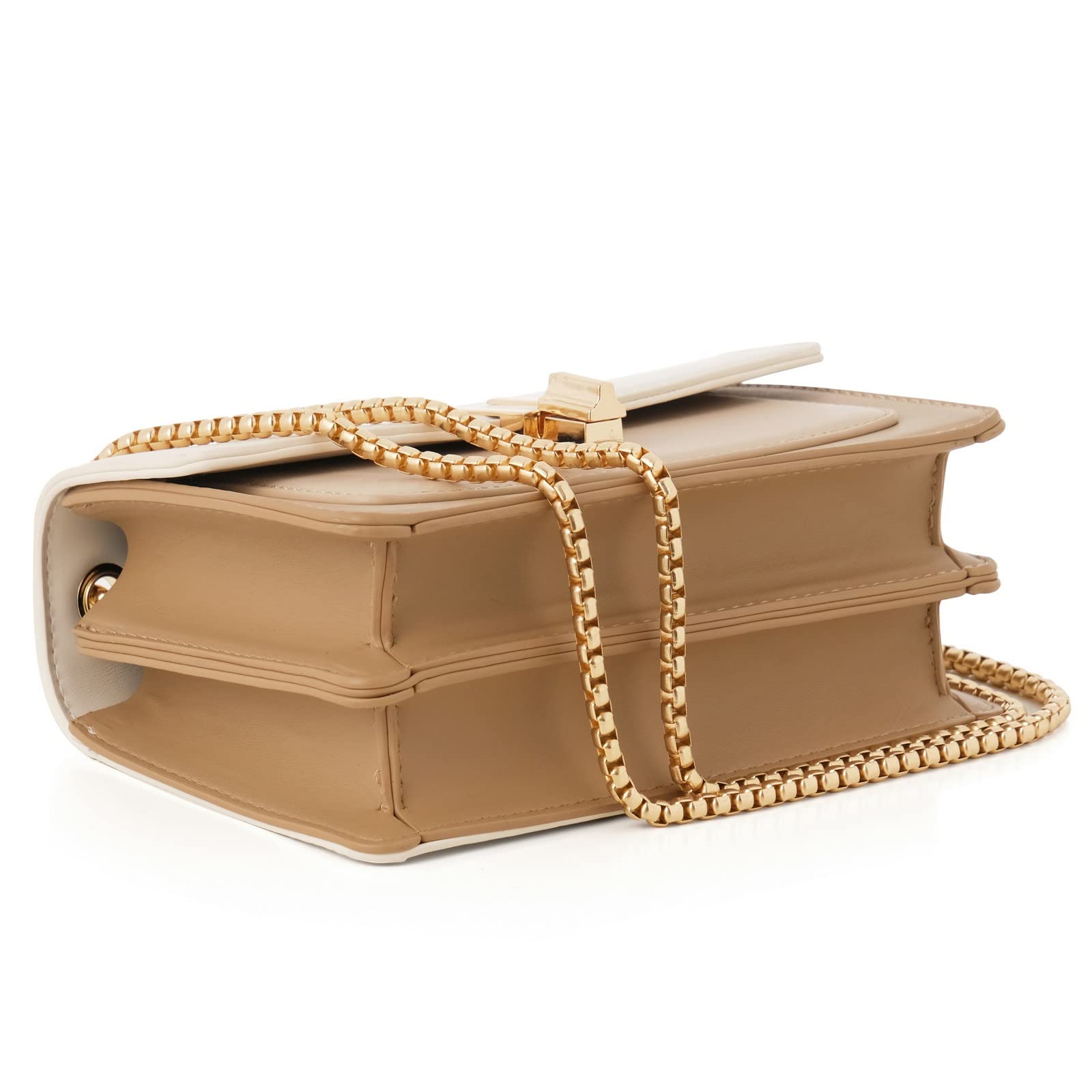 Color-Block Crossbody Bags for Women Leather Cross Body Purses Cute Designer Handbags Shoulder Bag Medium Size