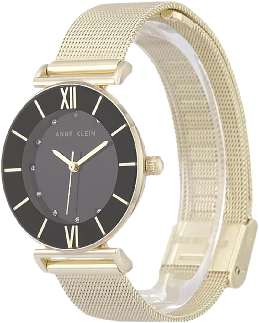 Anne Klein Women's Glitter Accented Mesh Bracelet Watch