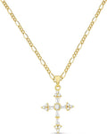 Cross Necklace for Women,Double Cross Necklace 14K Gold Plated Cross Pendant Necklace