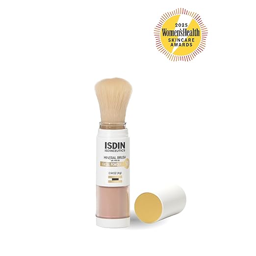 Click to see full view ISDIN ISDIN Mineral Brush Powder, Facial Pollution and Blue Light Protection, a Complement to your Sun Care Routine, Suitable for Sensitive Skin