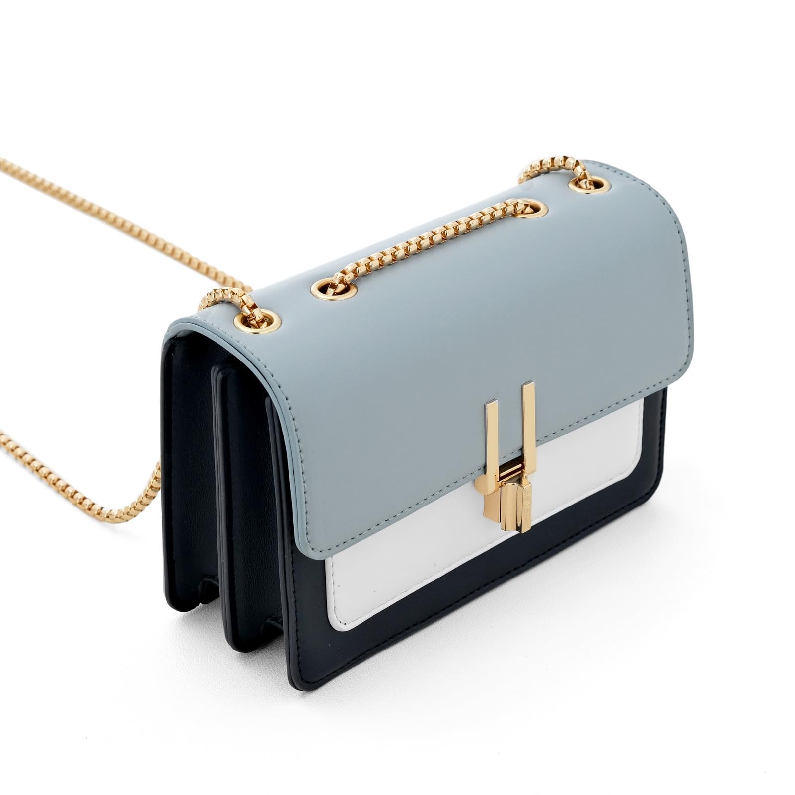 Color-Block Crossbody Bags for Women Leather Cross Body Purses Cute Designer Handbags Shoulder Bag Medium Size