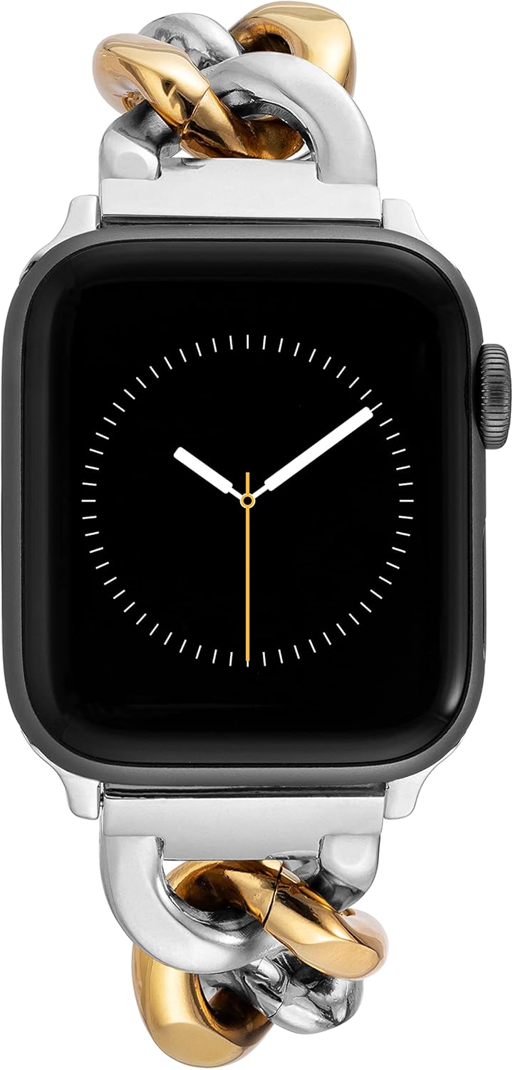 Anne Klein Fashion Chain Bracelet for Apple Watch, Secure, Adjustable, Apple Watch Replacement Band, Fits Most Wrists