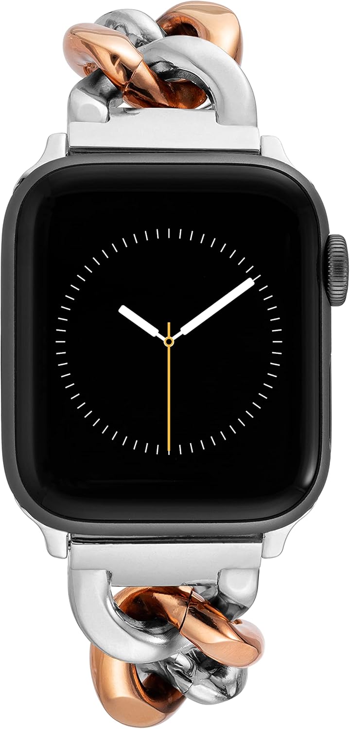 Anne Klein Fashion Chain Bracelet for Apple Watch, Secure, Adjustable, Apple Watch Replacement Band, Fits Most Wrists
