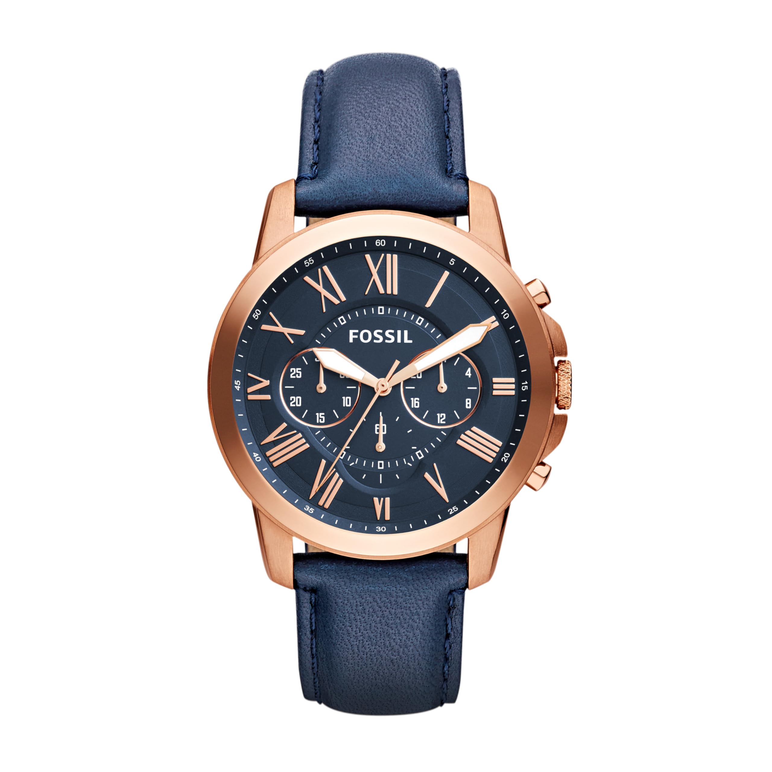 Fossil Men's Grant Quartz Stainless Steel and Leather Chronograph Watch