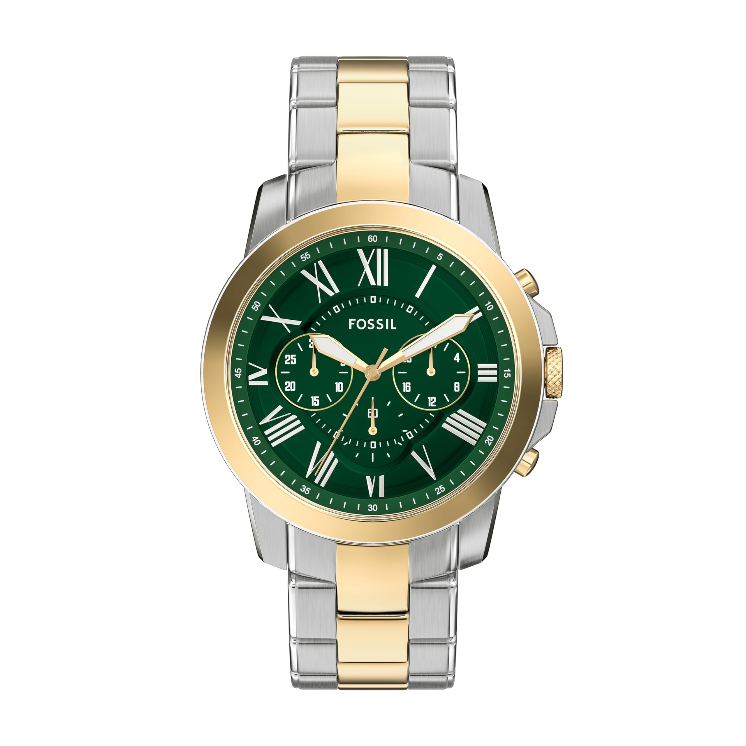 Fossil Men's Grant Quartz Stainless Steel and Leather Chronograph Watch