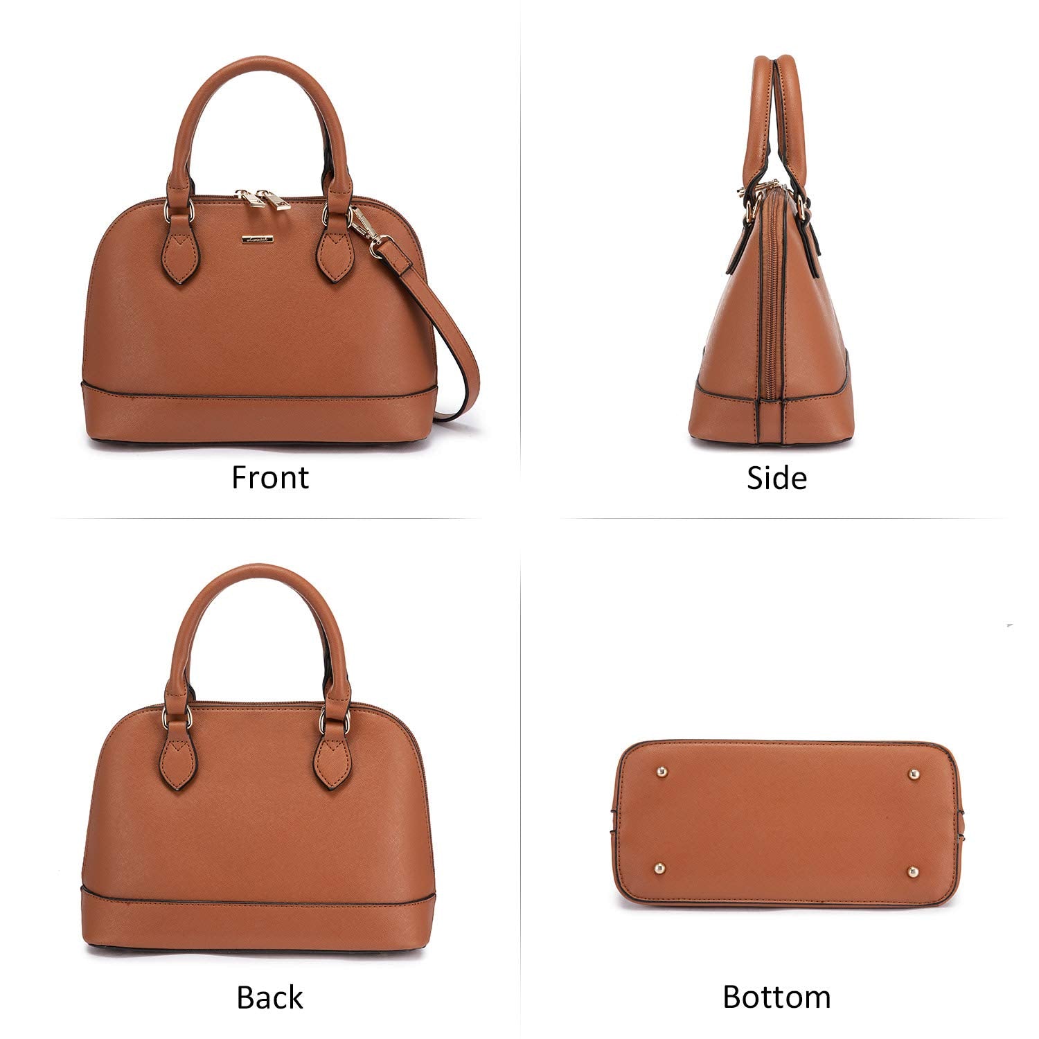 LOVEVOOK Purse for Women Small Crossbody Bags Classic Double Zip Top Handle Dome Satchel Bag