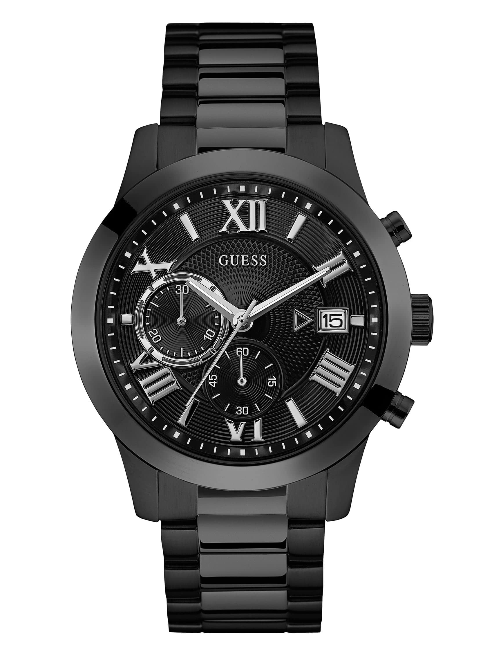 GUESS Men's Stainless Steel Gunmetal Chronograph Bracelet Watch