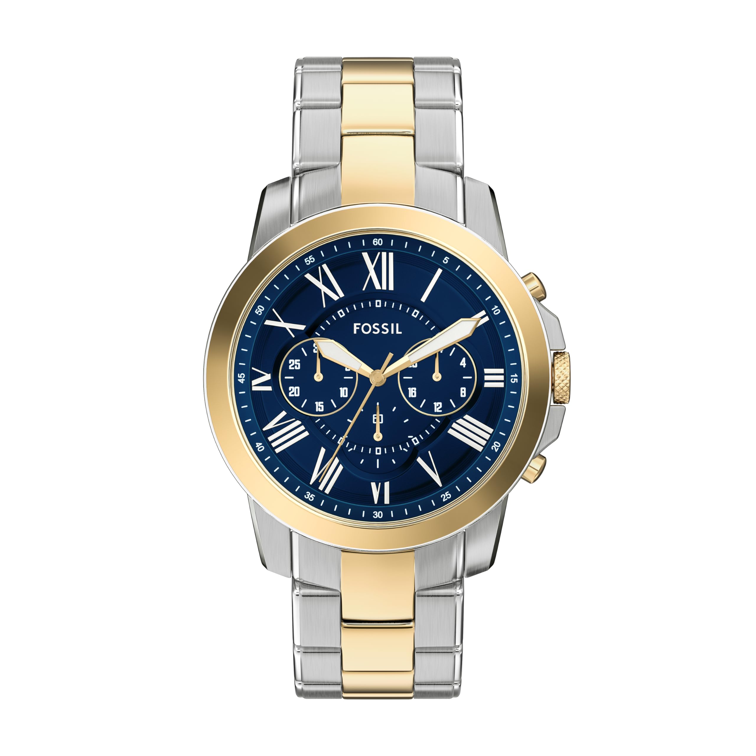 Fossil Men's Grant Quartz Stainless Steel and Leather Chronograph Watch