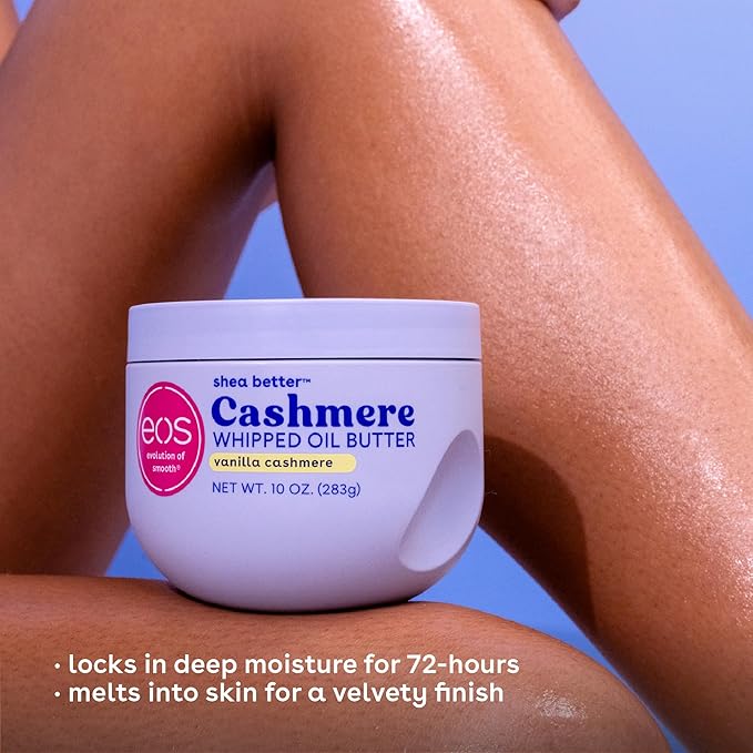 eos Cashmere Whipped Oil Body Butter, Vanilla Cashmere, 72 Hour Weightless Moisture